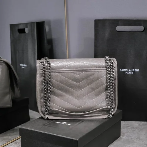 11 YSL Niki Medium Chain Bag Women Luxury Crinkled Leather