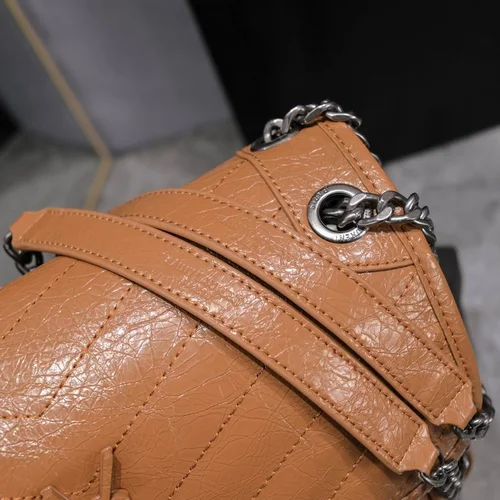 11 YSL Niki Medium Chain Bag Women Luxury Crinkled Leather