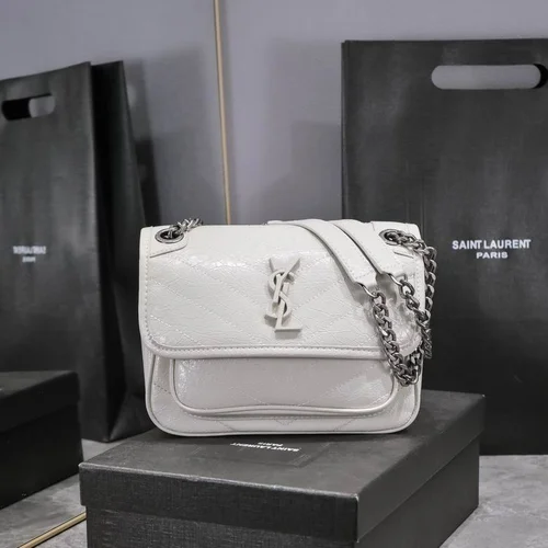 11 YSL Niki Medium Chain Bag Women Luxury Crinkled Leather