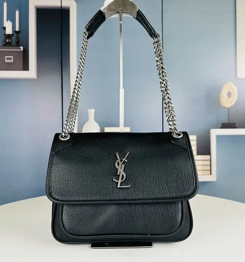 11 YSL Niki Medium Chain Bag Women Luxury Crinkled Leather