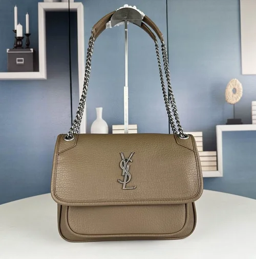 11 YSL Niki Medium Chain Bag Women Luxury Crinkled Leather