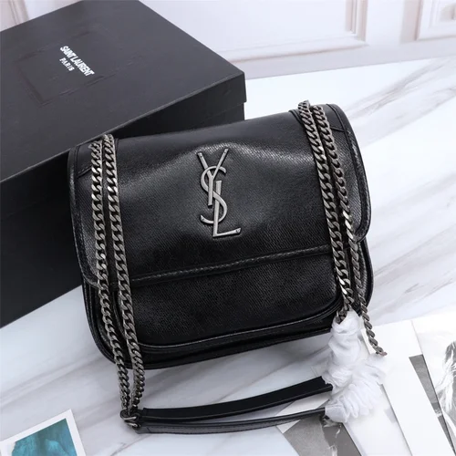 11 YSL Niki Medium Chain Bag Women Luxury Crinkled Leather
