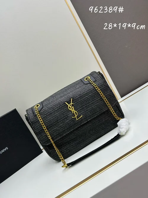 11 YSL Niki Medium Chain Bag Women Luxury Crinkled Leather