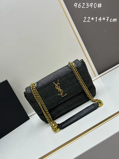11 YSL Niki Medium Chain Bag Women Luxury Crinkled Leather