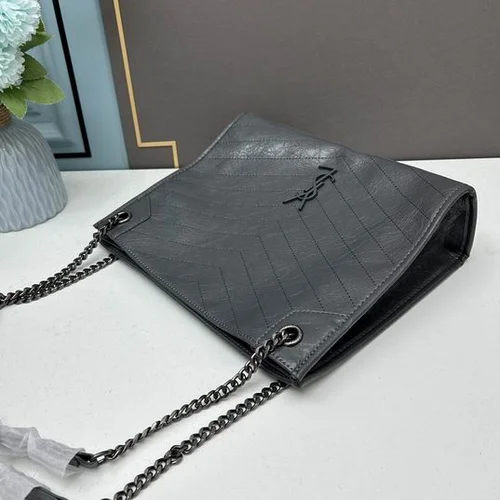 11 YSL Niki Medium Chain Bag Women Luxury Crinkled Leather