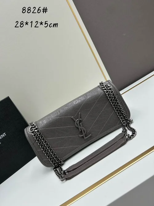 11 YSL Niki Medium Chain Bag Women Luxury Crinkled Leather