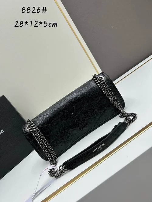 11 YSL Niki Medium Chain Bag Women Luxury Crinkled Leather
