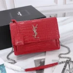 YSL Original Niki Chain Bag Authentic Crinkled Leather