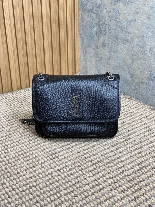 YSL Original Niki Chain Bag Authentic Crinkled Leather
