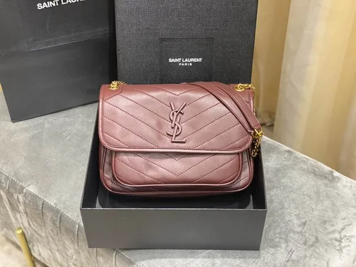 YSL Original Niki Chain Bag Authentic Crinkled Leather