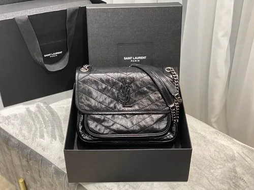 YSL Original Niki Chain Bag Authentic Crinkled Leather