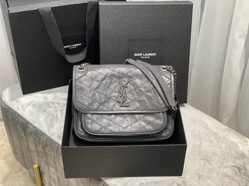 YSL Original Niki Chain Bag Authentic Crinkled Leather