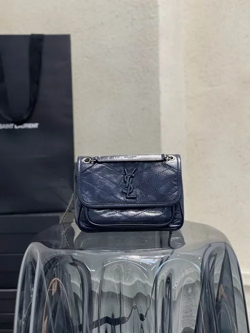 YSL Original Niki Chain Bag Authentic Crinkled Leather