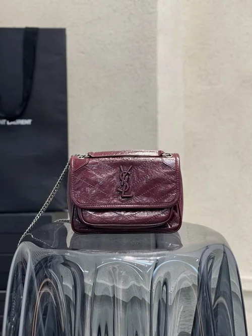 YSL Original Niki Chain Bag Authentic Crinkled Leather