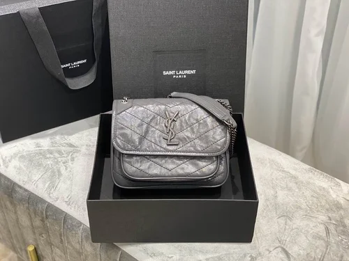 YSL Original Niki Chain Bag Authentic Crinkled Leather