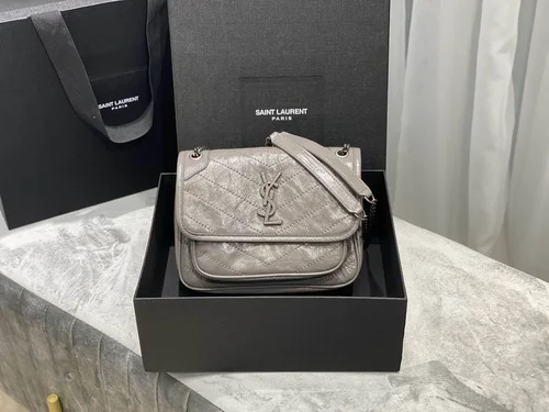YSL Original Niki Chain Bag Authentic Crinkled Leather