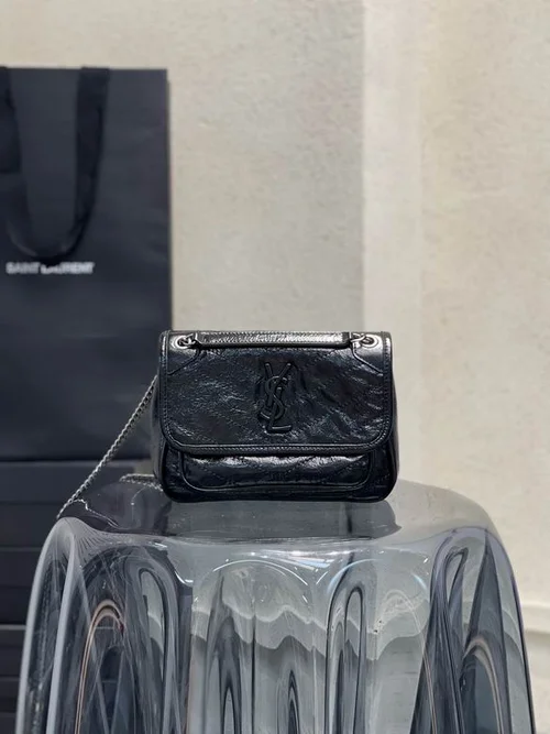 YSL Original Niki Chain Bag Authentic Crinkled Leather