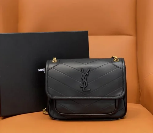 YSL Original Niki Chain Bag Authentic Crinkled Leather