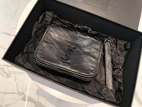 YSL Original Niki Chain Bag Authentic Crinkled Leather