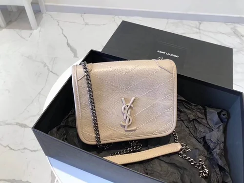 YSL Original Niki Chain Bag Authentic Crinkled Leather