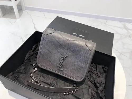 YSL Original Niki Chain Bag Authentic Crinkled Leather