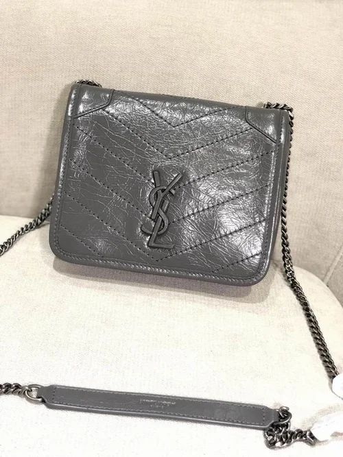 YSL Original Niki Chain Bag Authentic Crinkled Leather