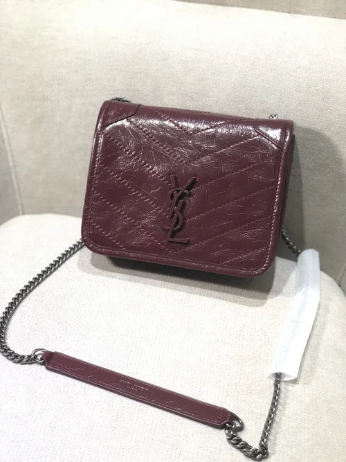 YSL Original Niki Chain Bag Authentic Crinkled Leather