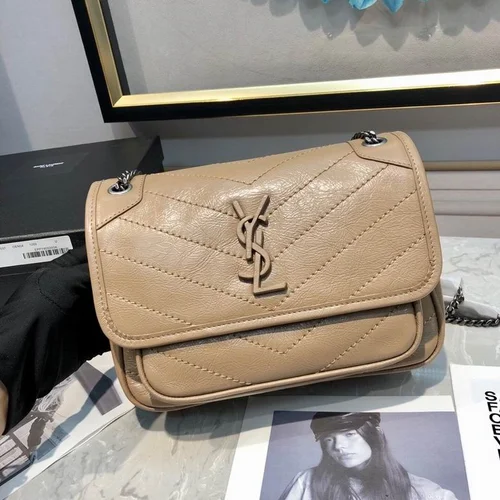 YSL Original Niki Chain Bag Authentic Crinkled Leather