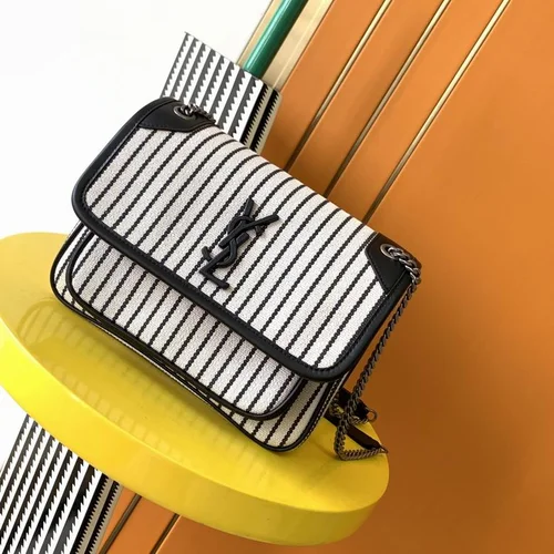 YSL Original Niki Chain Bag Authentic Crinkled Leather