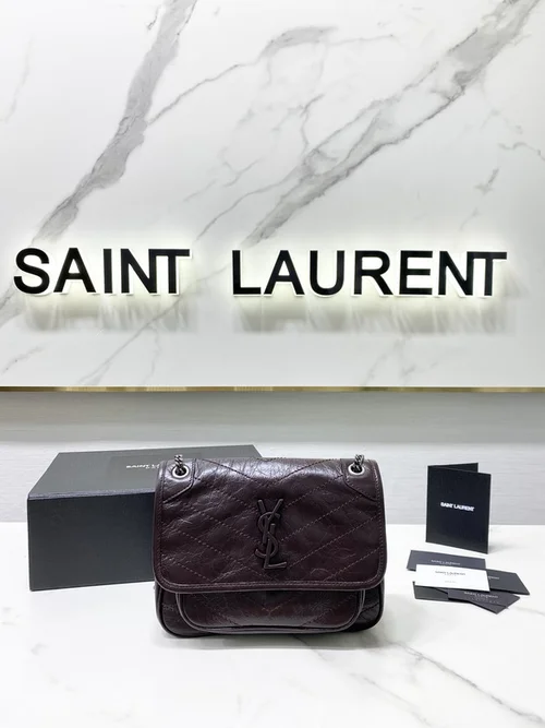 YSL Original Niki Chain Bag Authentic Crinkled Leather