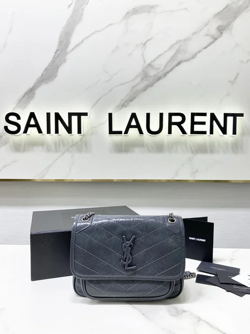YSL Original Niki Chain Bag Authentic Crinkled Leather