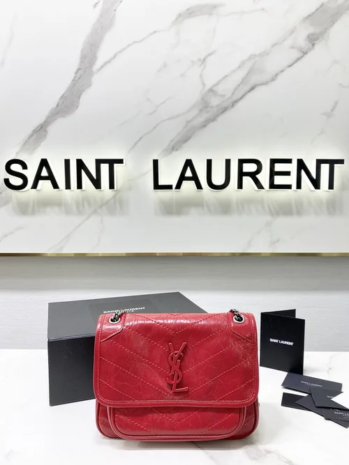 YSL Original Niki Chain Bag Authentic Crinkled Leather