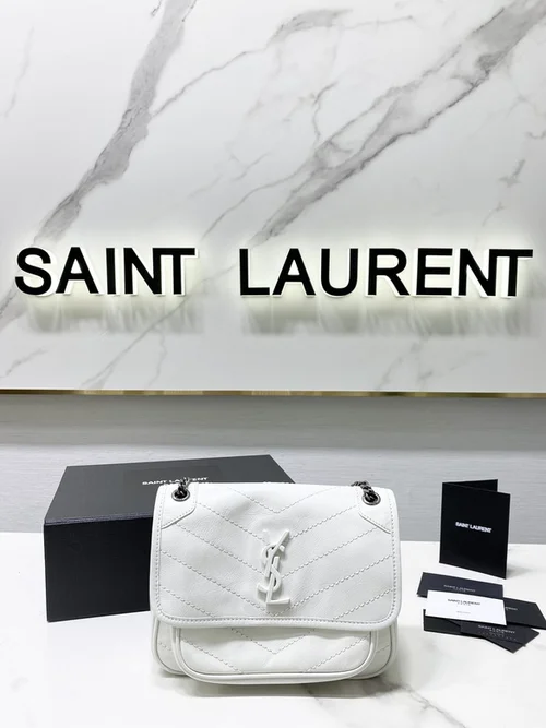 YSL Original Niki Chain Bag Authentic Crinkled Leather