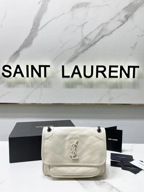 YSL Original Niki Chain Bag Authentic Crinkled Leather