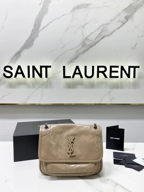 YSL Original Niki Chain Bag Authentic Crinkled Leather