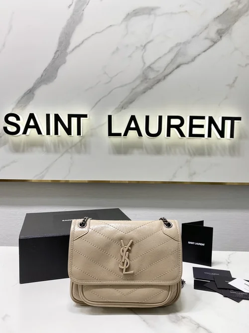 YSL Original Niki Chain Bag Authentic Crinkled Leather