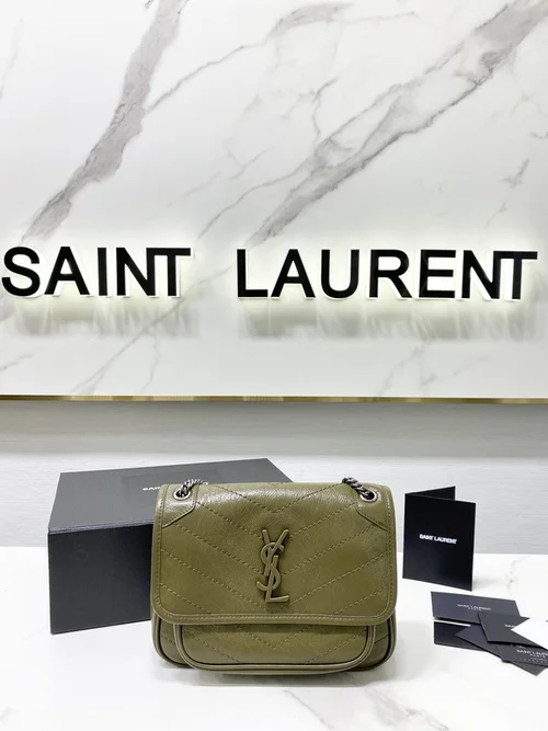 YSL Original Niki Chain Bag Authentic Crinkled Leather