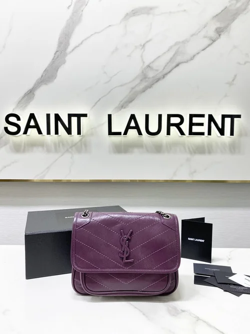 YSL Original Niki Chain Bag Authentic Crinkled Leather