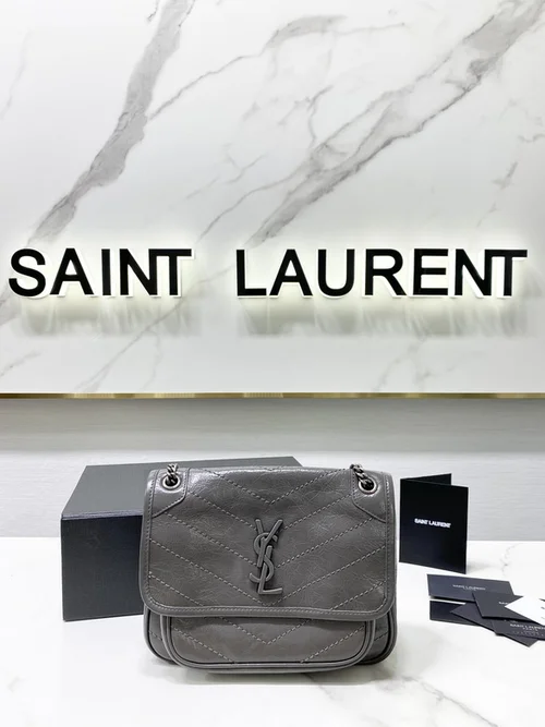 YSL Original Niki Chain Bag Authentic Crinkled Leather
