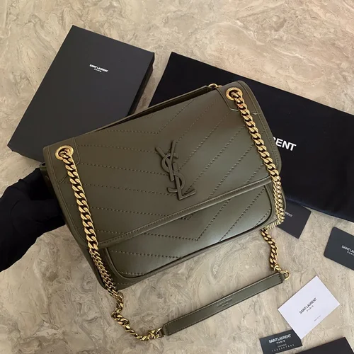 YSL Original Niki Chain Bag Authentic Crinkled Leather