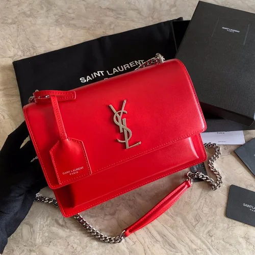 YSL Original Sunset Medium Chain Bag Authentic Leather