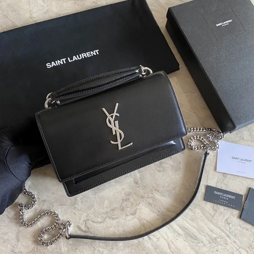YSL Original Sunset Medium Chain Bag Authentic Leather