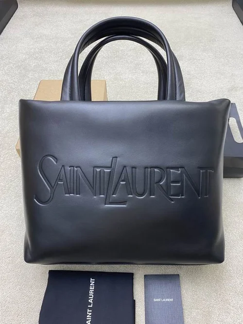 YSL Original Niki Shopping Tote Authentic Crinkled Leather