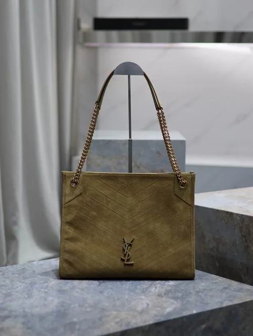 YSL Original Niki Shopping Tote Authentic Crinkled Leather