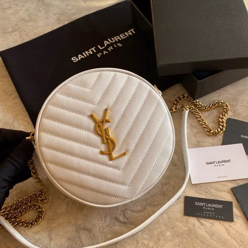 YSL Original Vinyle Round Bag Authentic Patent Leather