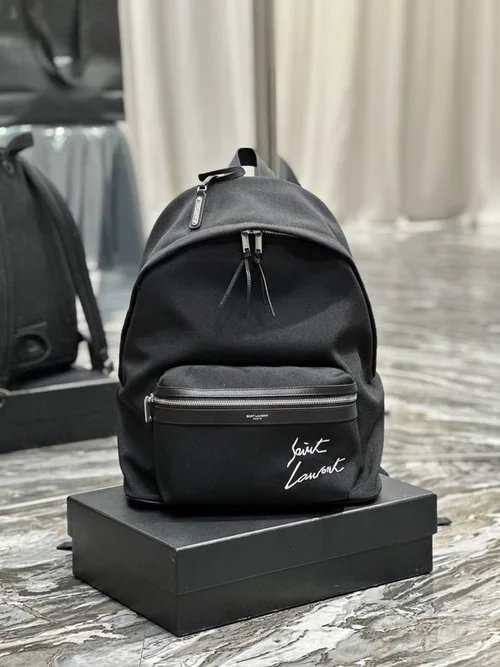 YSL Original Backpack Authentic Leather Canvas