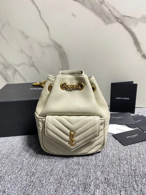 YSL Original Backpack Authentic Leather Canvas