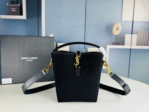 11 YSL Bucket Bag Small Women Luxury Leather Drawstring