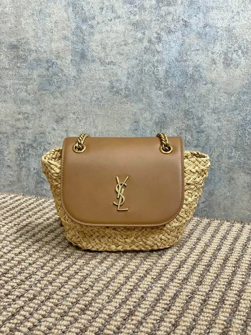YSL Original Cabbage Basket Bag Authentic Raffia