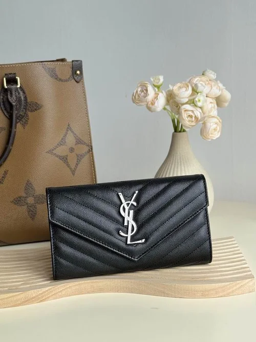 YSL Original Women's Wallet Authentic Leather Luxury